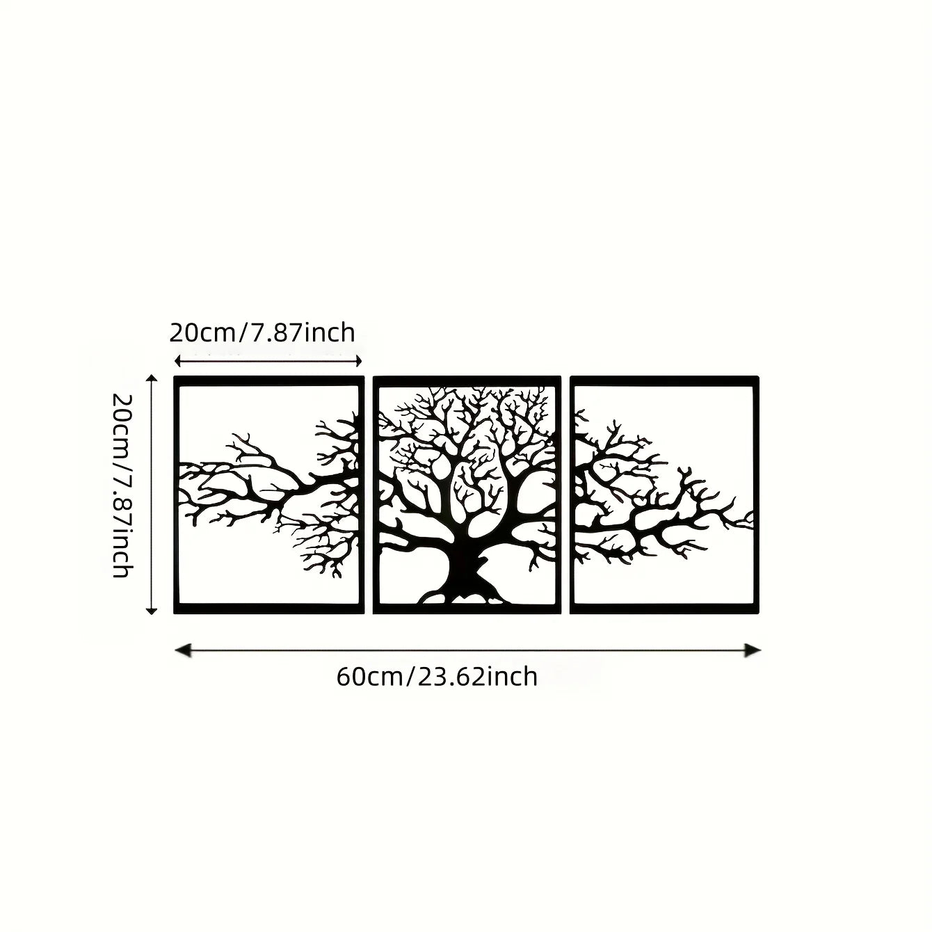3pcs/Set Tree Of Life Metal Wall Art Decor