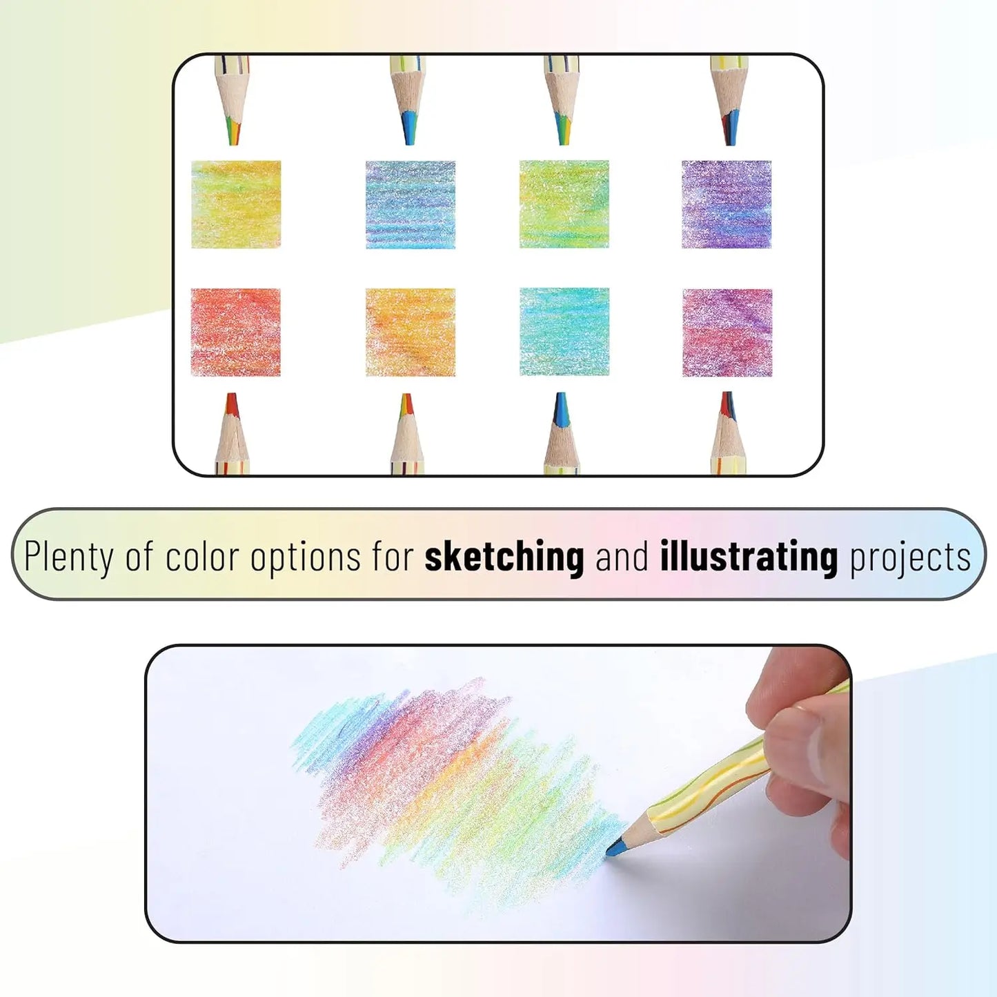 48-Pack Rainbow Pencils, 7 Colors in 1