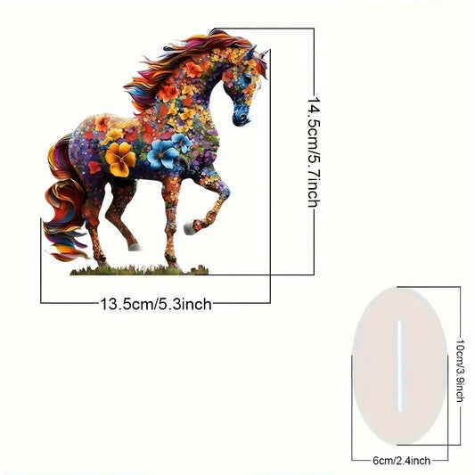 Colored Horse Statue Light Catcher with a Hollow-out design