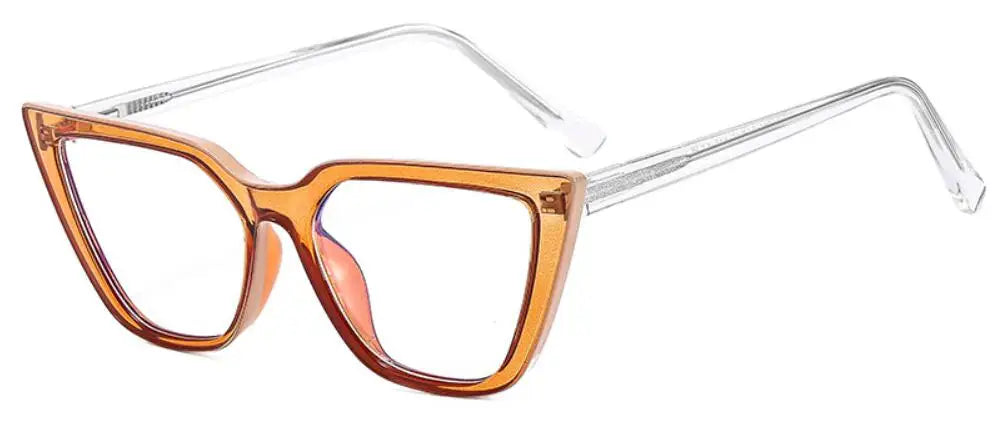 Eyeglasses Anti Blue Light Computer Myopia Transparent Neon Green Cat Eye Nearsighted Vision Points Minus 0~-6.0