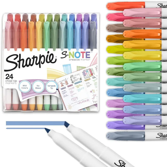 Sharpie S-Note Pastel Highlighters Art Marker Set Assorted Colors Versatile Chisel Tip 24
