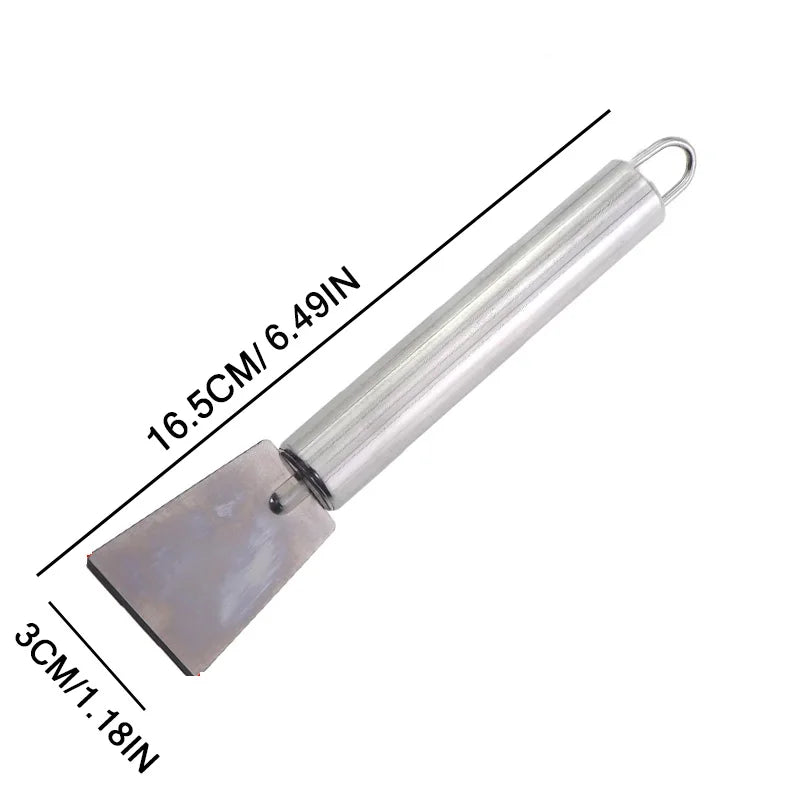 Easy to Clean Kitchen Cleaning Scraper Stainless Steel for Pot Bottom, Stove ,Tile Grill, Stubborn Stains