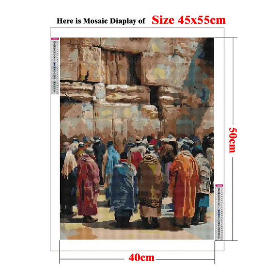 Old City Israel Diamond Art Painting DIY Full Cross Mosaic Embroidery Stitch Kit