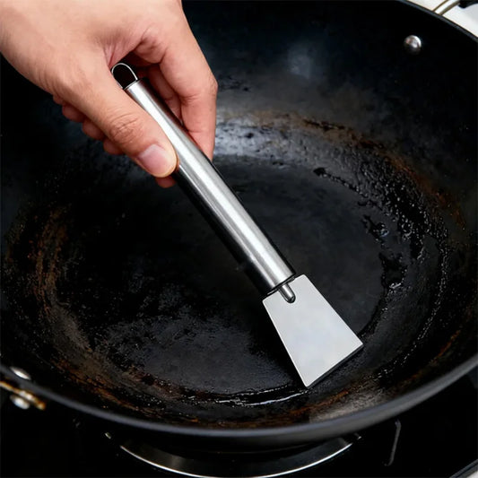 Easy to Clean Kitchen Cleaning Scraper Stainless Steel for Pot Bottom, Stove ,Tile Grill, Stubborn Stains