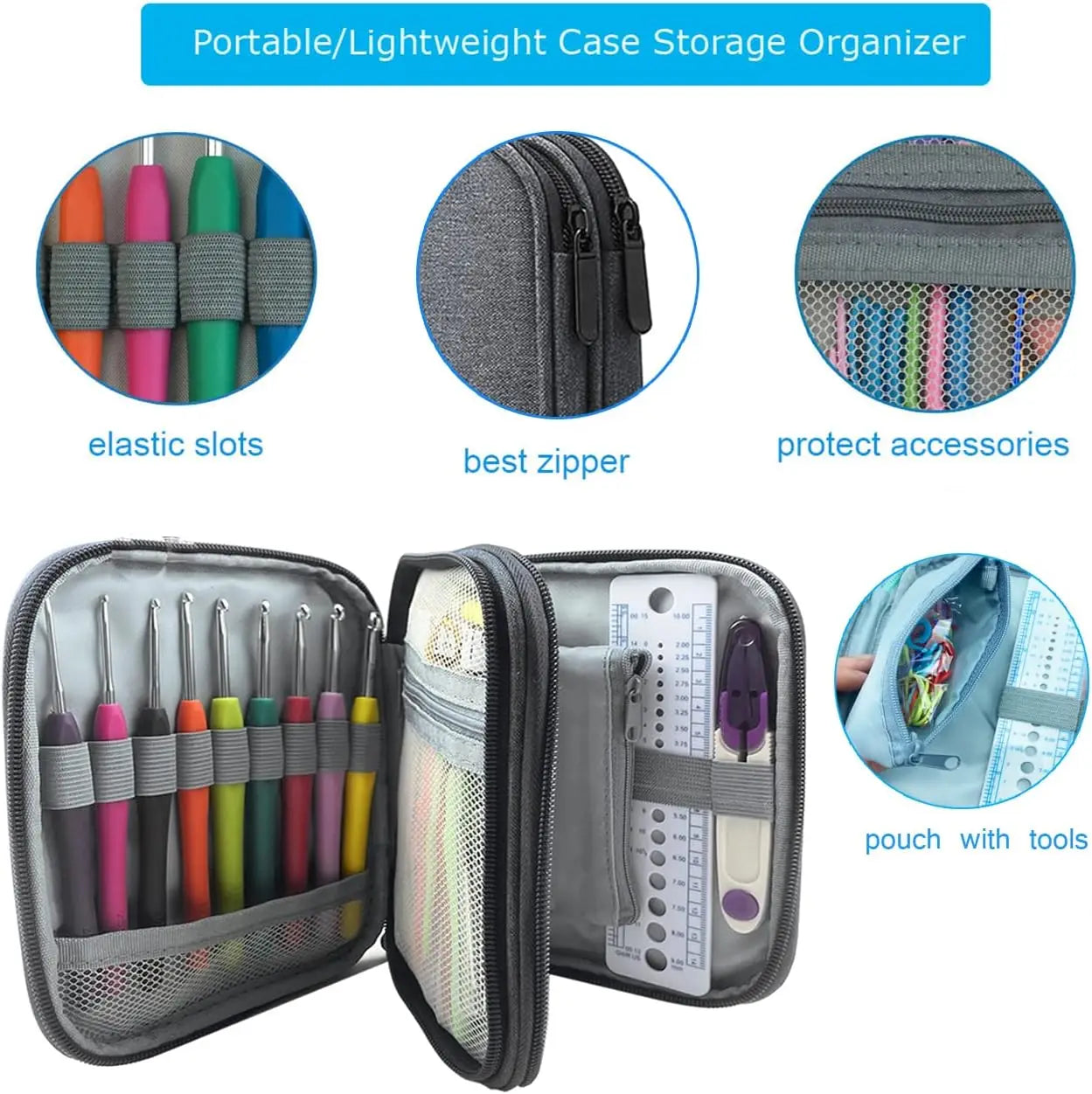 102pcs Complete Crochet Kit with Ergonomic Needles for Arthritic Hands, for Beginners & Experienced Crocheters