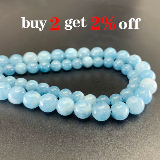 1 strand/lot 4/6/8/10/12mm Natural Aquamarin Agat Stone Bead Round