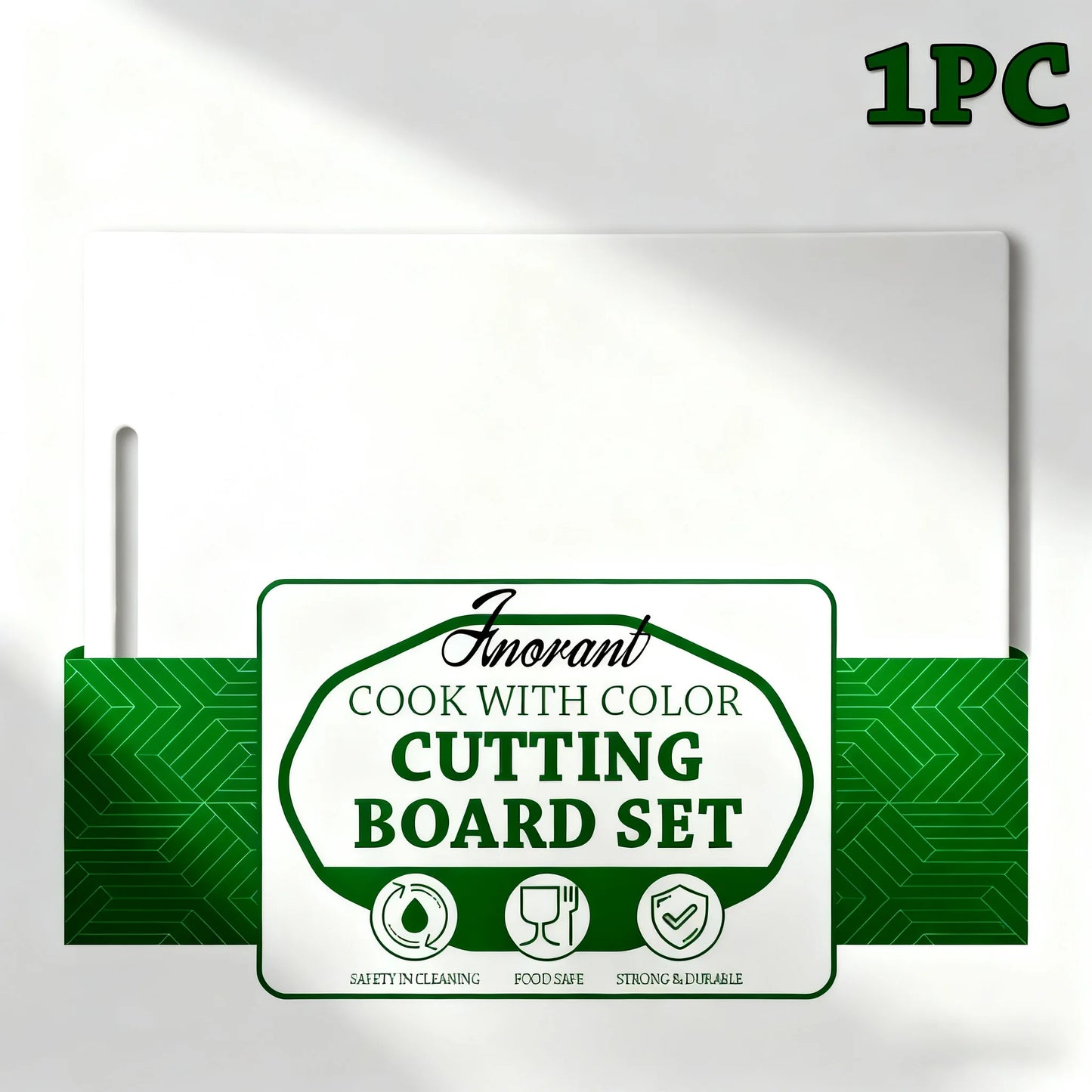 COOK WITH COLOR with Easy Grip Handle Non-Slip Cutting Board Set
