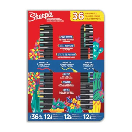 Variety Pack Water-Based Acrylic Paint Markers with Assorted Tips and Colors