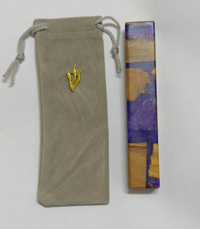 4inch Scroll Handcrafted Resin Olive Wood Mezuzah