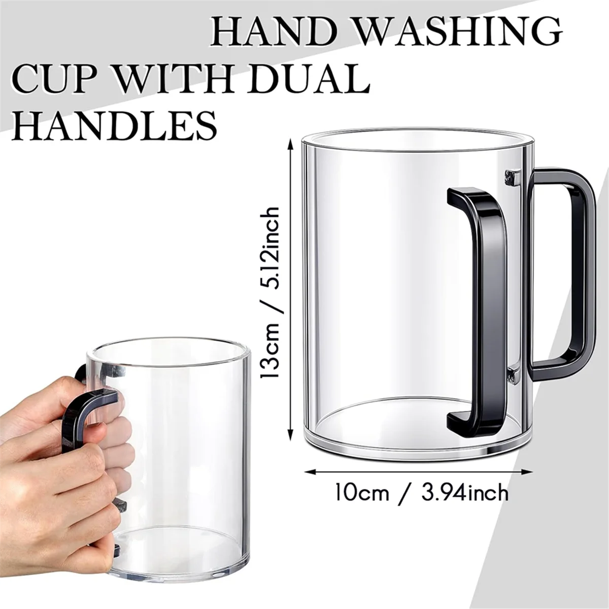 Acrylic Hand Washing Cup with Dual Handles