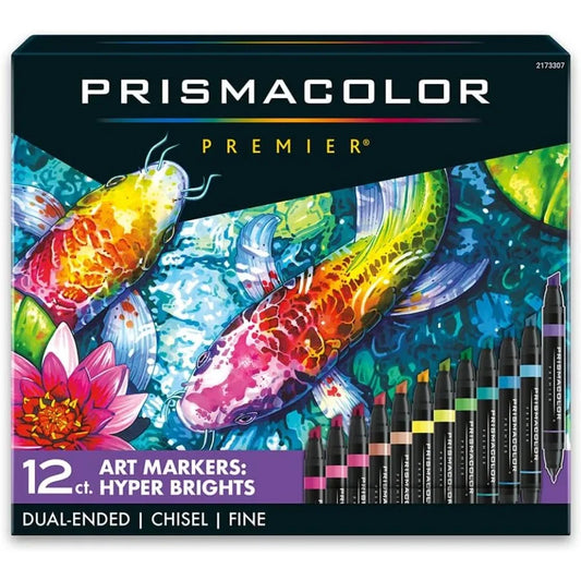 Premier Dual-Ended Art Markers with Chisel Tip and Fine Tip