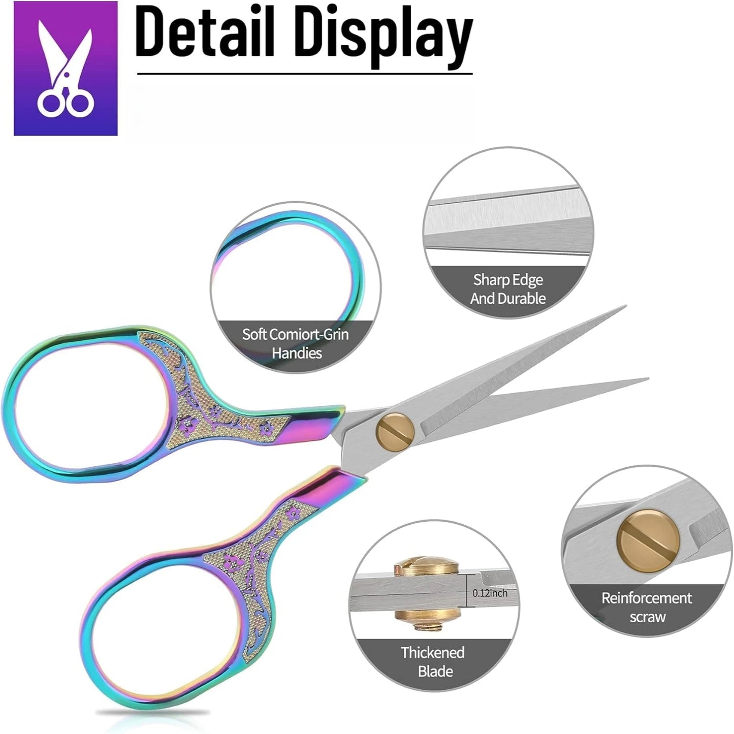 5-inch Pointed Stainless Steel Scissors