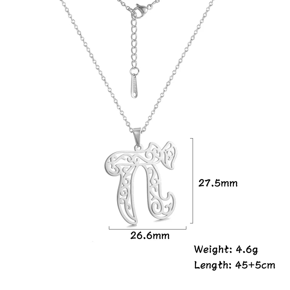 Chai Pendant Necklaces Stainless Steel Gold Plated  Judaica Jewelry