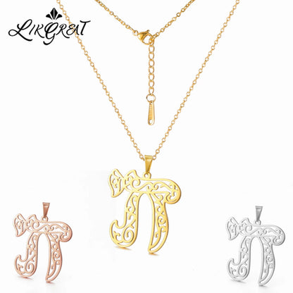 Chai Pendant Necklaces Stainless Steel Gold Plated  Judaica Jewelry