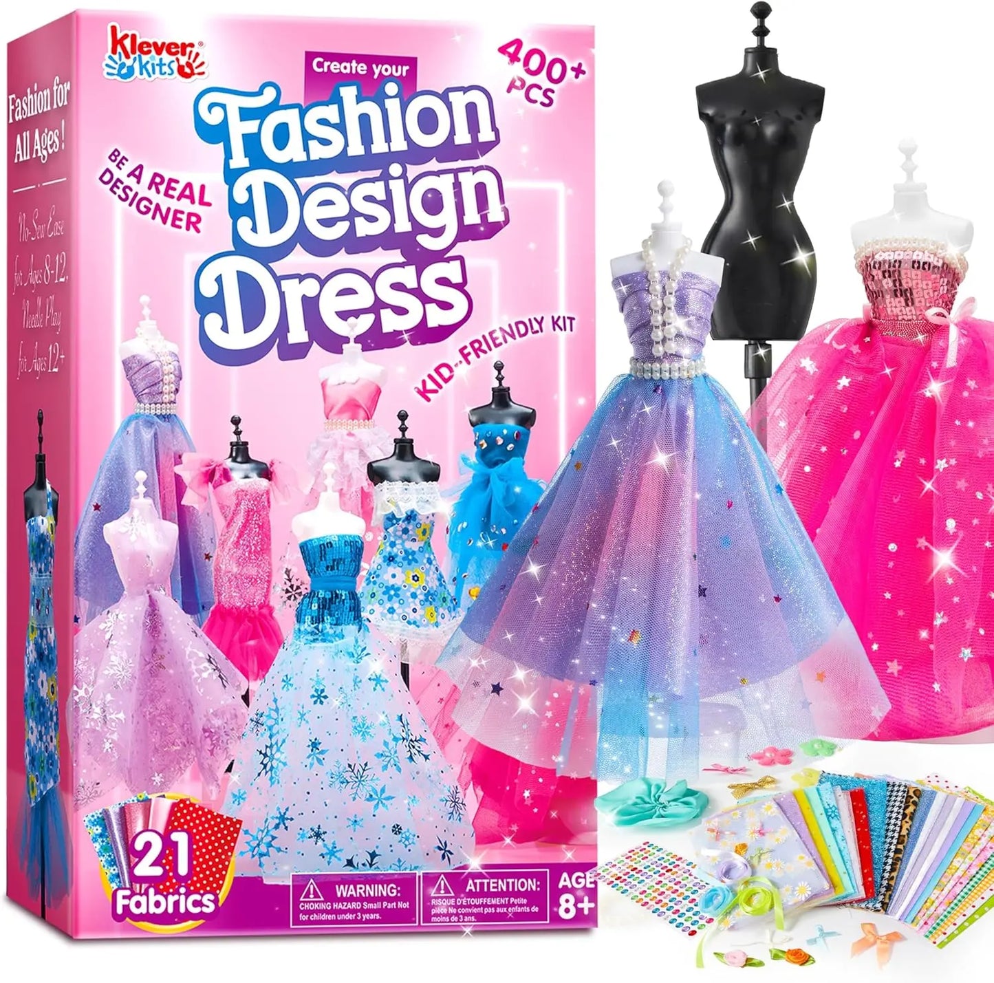 400+PCS Fashion Design Sewing Kits with 3 Mannequins