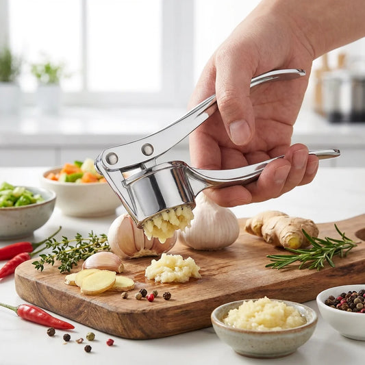 18x5cm, Heavy Duty, Multipurpose Too l3-in-1 Aluminum Alloy Garlic Press, Nut Cracker & Bottle Opener