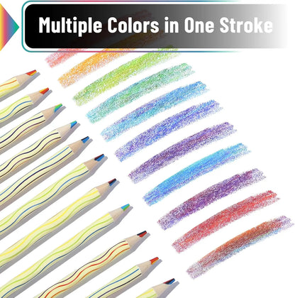 48-Pack Rainbow Pencils, 7 Colors in 1