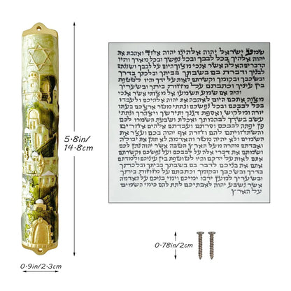 Judaica Hand Painted  Door Mezuzah with Zinc Alloy  Screw