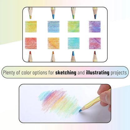 48-Pack Rainbow Pencils, 7 Colors in 1