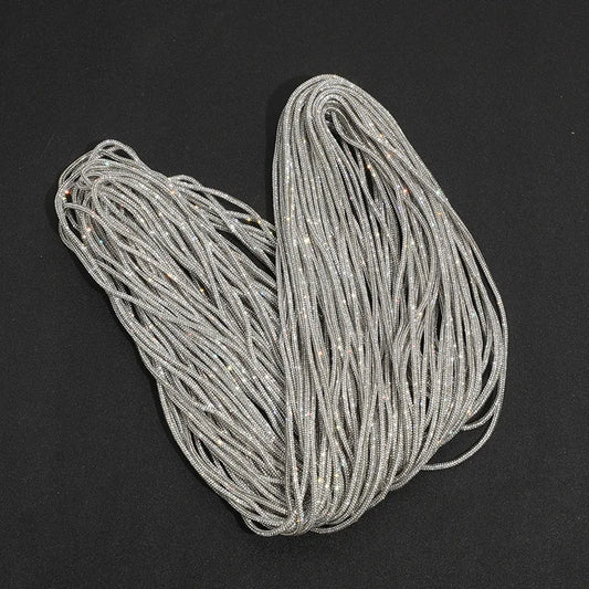2 Yards Rhinestone Rope Glitter 4mm Crystal Tube Cord Trimming