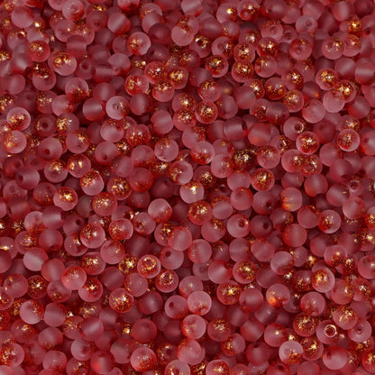 100Pcs 4mm High Quality Frosted Gold Splattered Glass Rice Beads Loose Beads