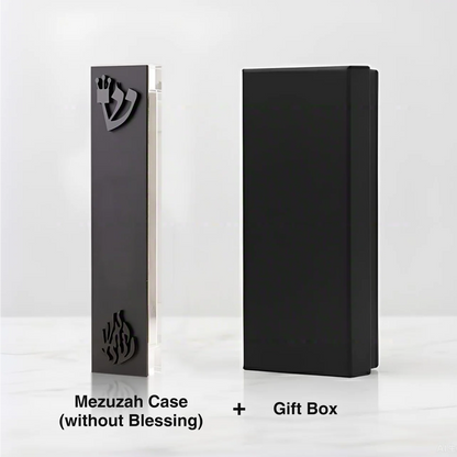 Acrylic 3D Cut Jewish Mezuzah with Home Blessing