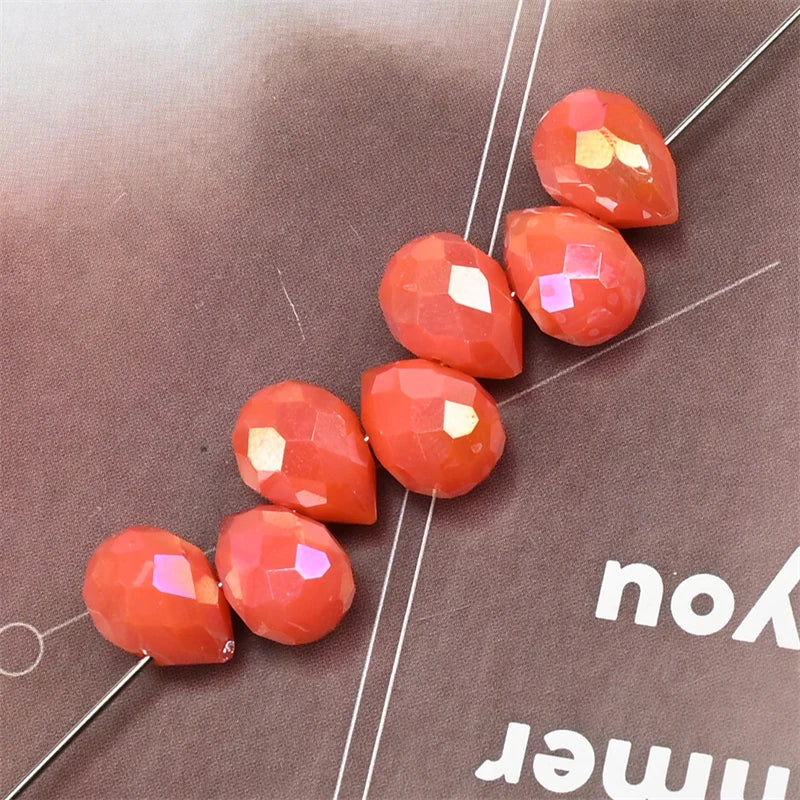 10*8mm Czech Crystal Waterdrop Beads Shiny Faceted Glass Strawberry Beads