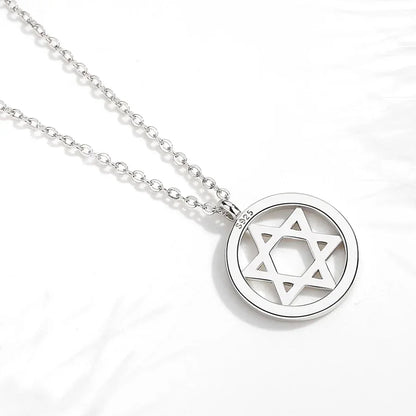 Judaic Star of David 925 Sterling Silver Necklace