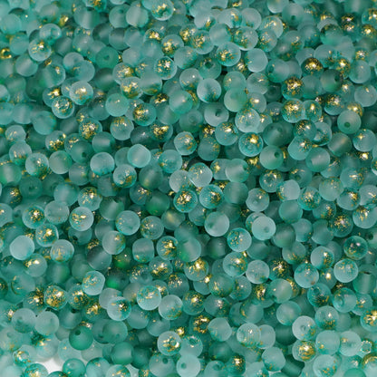 100Pcs 4mm High Quality Frosted Gold Splattered Glass Rice Beads Loose Beads