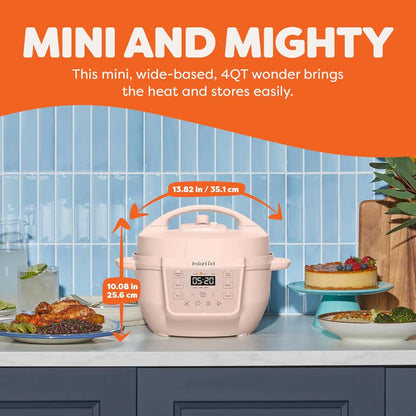 4QT Mini 7-in-1 Multi-Cooker: Pressure Cook, Slow Cook, Sauté, Steam, Rice Maker, Yogurt & Warmer