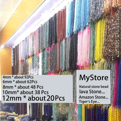 1 strand/lot 4/6/8/10/12mm Natural Aquamarin Agat Stone Bead Round