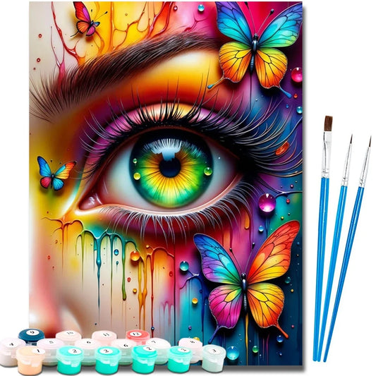 Canvas Eye Portrait Acylic Paint By Numbers