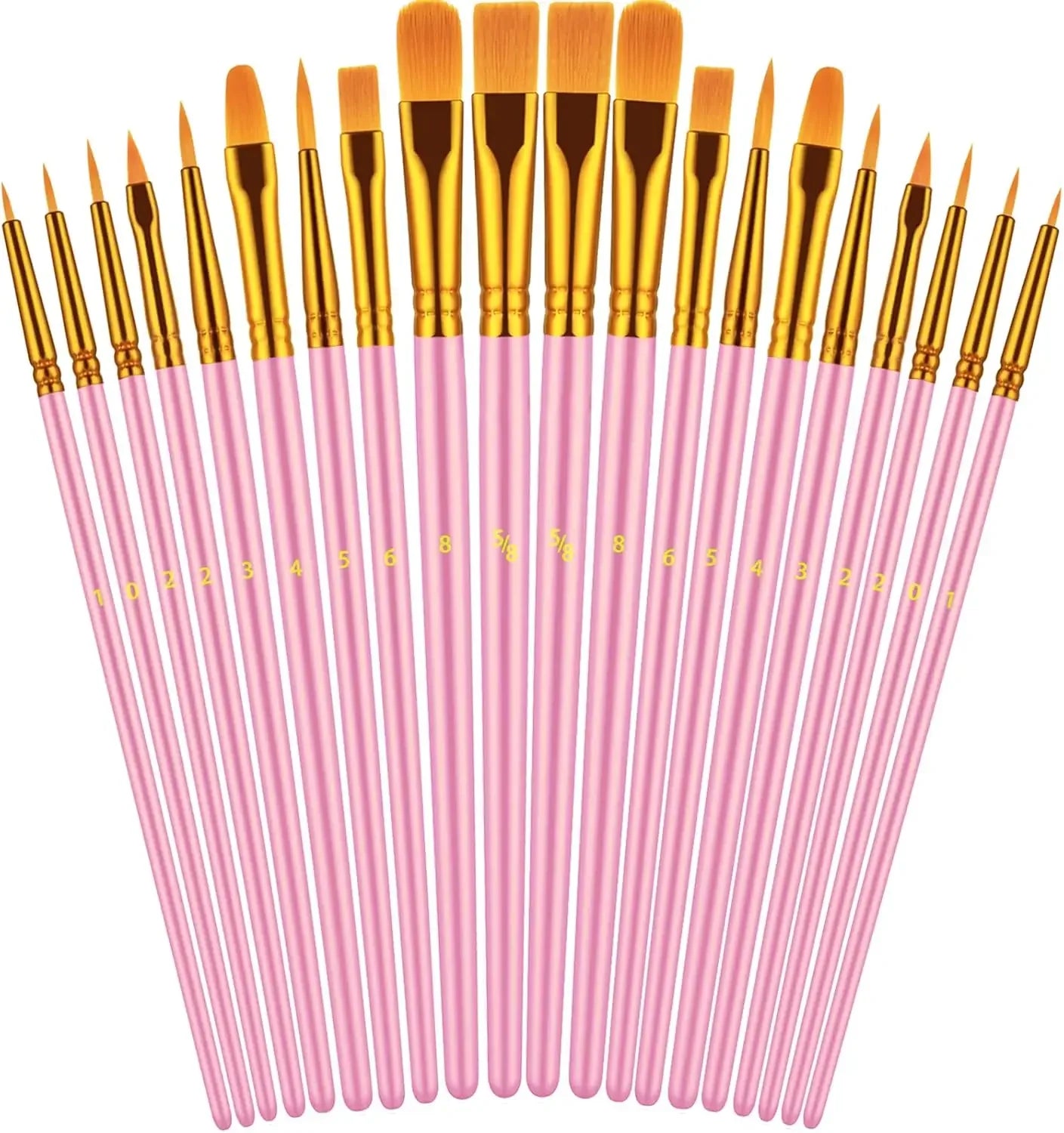 20 oil watercolor acrylic paint brushes blue Different Sizes
