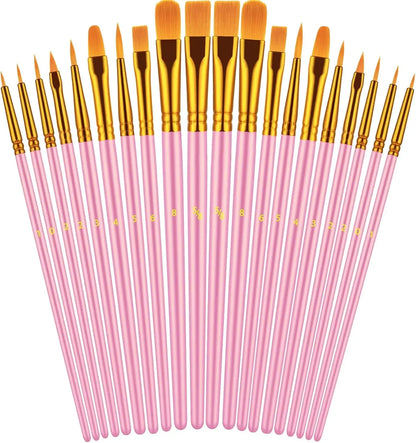 20 oil watercolor acrylic paint brushes blue Different Sizes