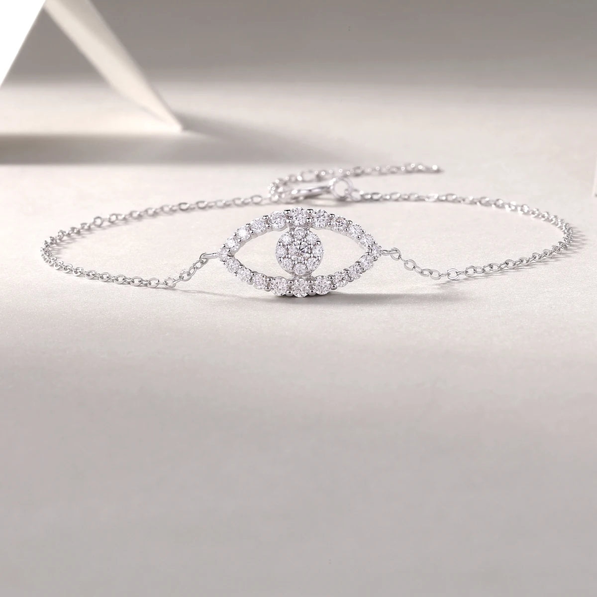 Moissanite Bracelet 925 Silver 18K Gold Plated Evil Eye with GRA Certificate