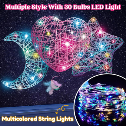 3D String Art Light Up Kit with 30 Multi-Colored LED Bulbs