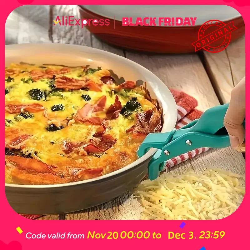 Silicone Pot Holders - Heat Resistant Bowl & Plate Gripper Non-Slip Kitchen Tongs for Oven, Steamer & Hot Dish Handling
