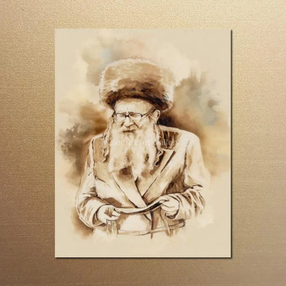 Traditional Judaica Rabbi Portrait  HD Canvas Print