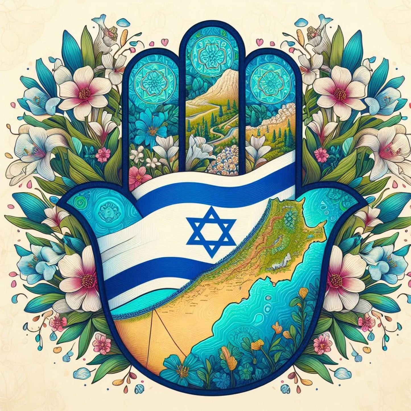 DIY Diamond Painting Star of David Cross Stitch Judaism Wall Art