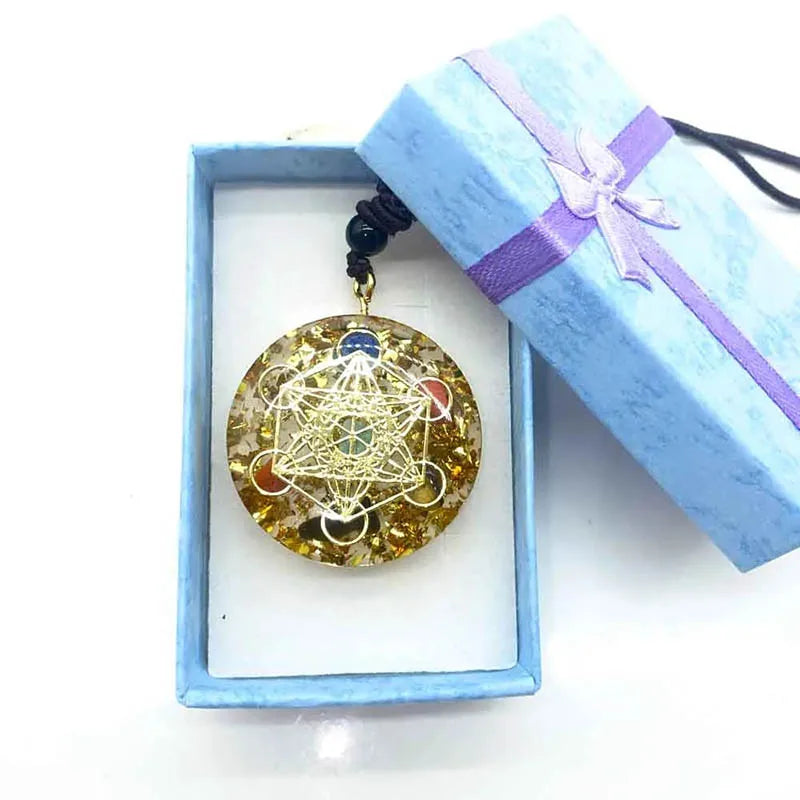 Orgonite Green Malachite Tree of Life Pendant Necklace