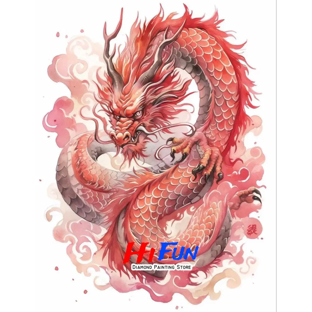 5D DIY Diamond Painting Golden Dragon Embroidery Mosaic Stitch