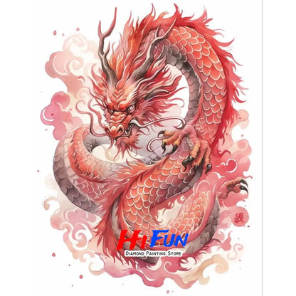 5D DIY Diamond Painting Golden Dragon Embroidery Mosaic Stitch