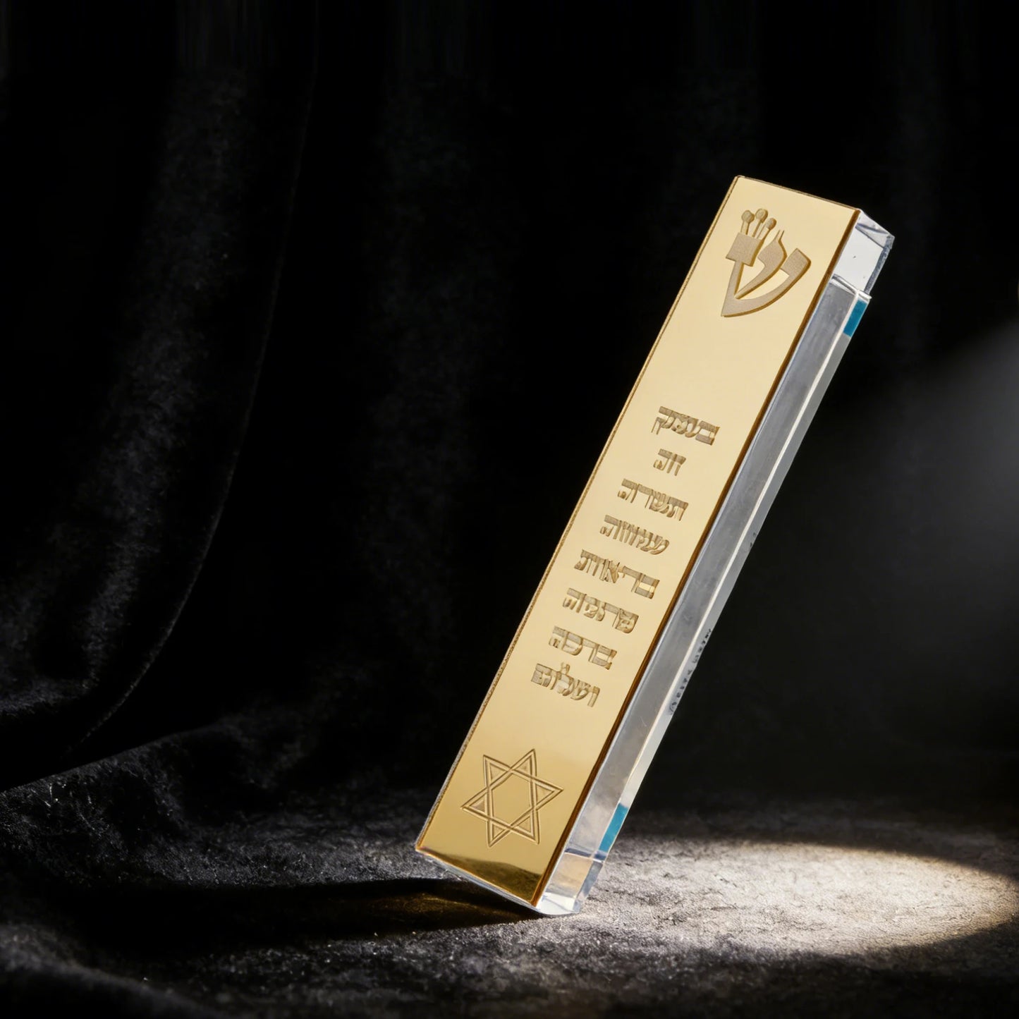 Acrylic 3D Cut Jewish Mezuzah with Home Blessing