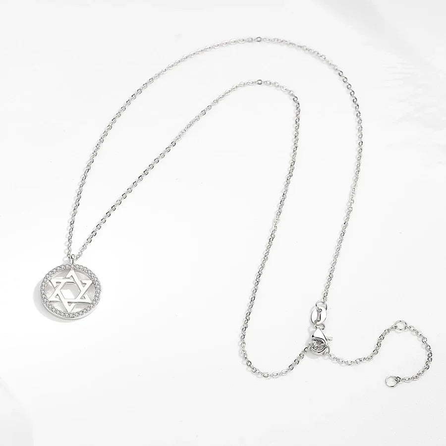 Judaic Star of David 925 Sterling Silver Necklace