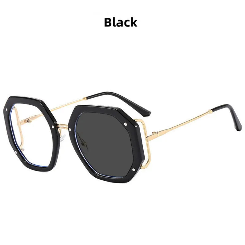 Polygon Photochromic Anti Blue Light  Reading Hyperopia Eyeglasses