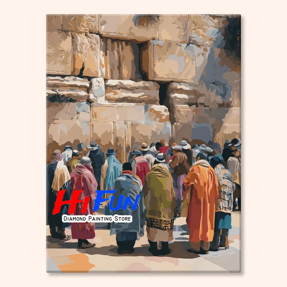 Old City Israel Diamond Art Painting DIY Full Cross Mosaic Embroidery Stitch Kit