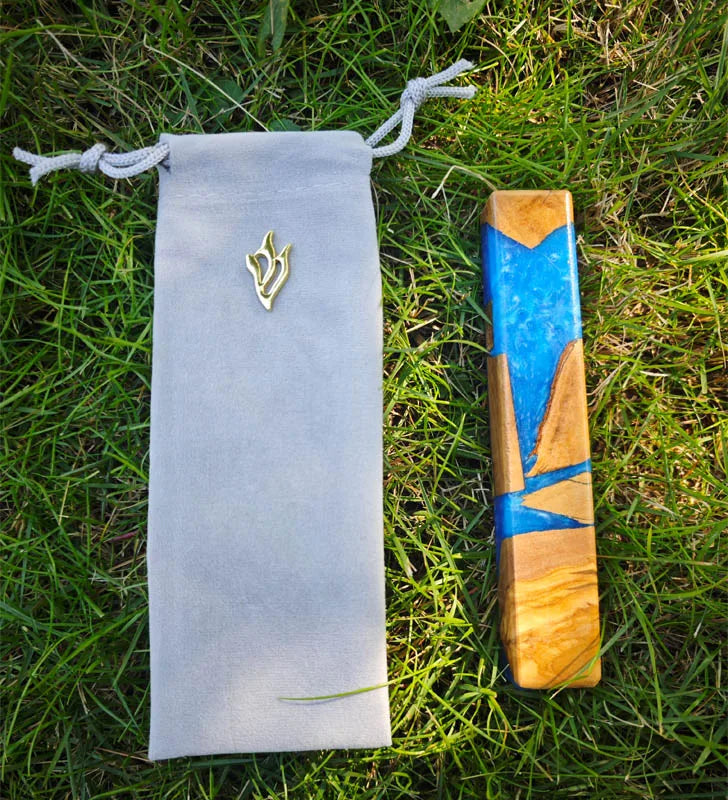 4inch Scroll Handcrafted Resin Olive Wood Mezuzah