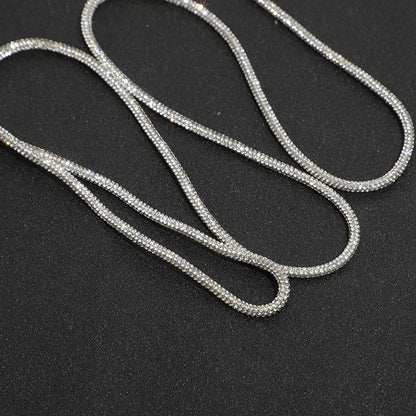 2 Yards Rhinestone Rope Glitter 4mm Crystal Tube Cord Trimming