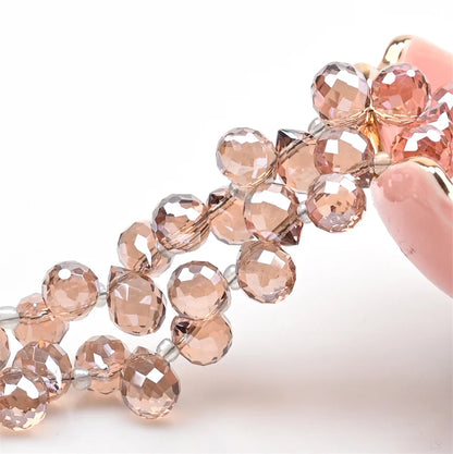 10*8mm Czech Crystal Waterdrop Beads Shiny Faceted Glass Strawberry Beads