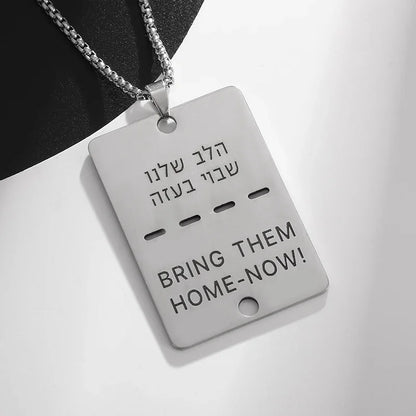 Stainless Steel Hamsa Hands of Fatima Hebrew Blessing Star of David Necklace